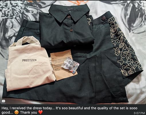 Customer wearing Preetizen outfit outdoors